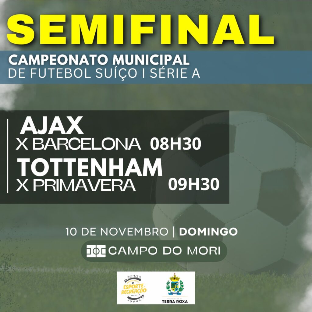 Campeonato Municipal de Futebol Suíço chega à Semifinal com confrontos nas Séries A e B.

No próximo dia 10 de novembro, os amantes do futebol suíço t