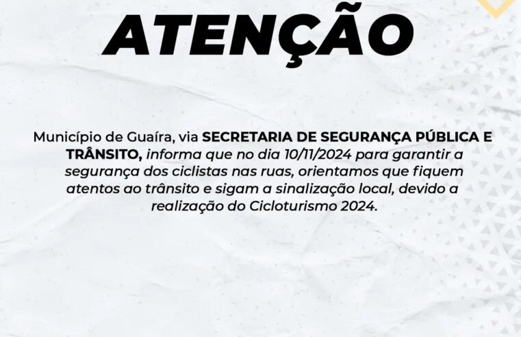 Cicloturismo em Guaíra reúne mais de 400 ciclistas neste domingo