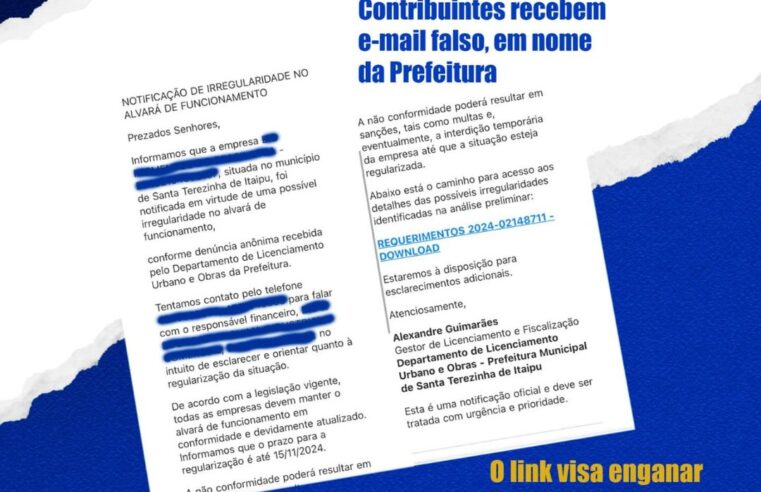 Santa Terezinha de Itaipu alerta sobre fraude em alvarás ⚠️