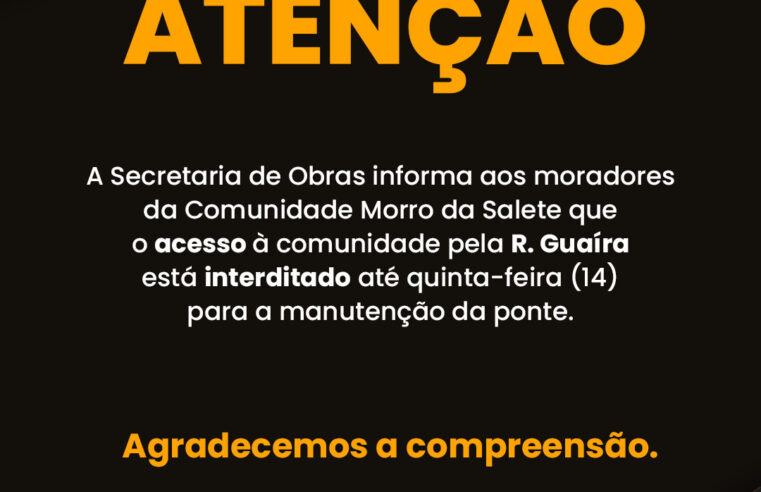 Acesso ao Morro da Salete em Medianeira está interditado 🚧