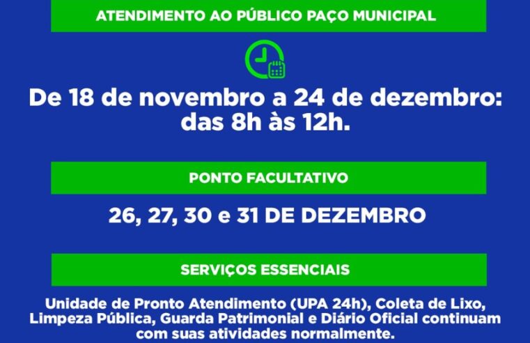 Santa Terezinha de Itaipu altera horário de atendimento no Paço Municipa