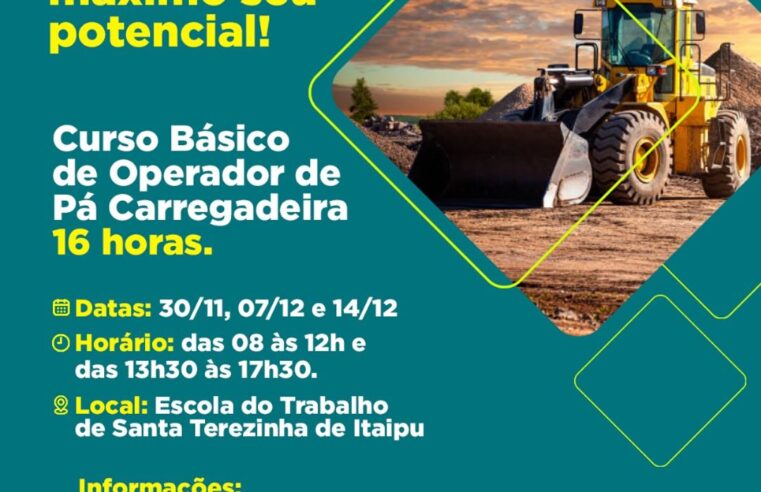 Curso de Operador de Pá Carregadeira em Santa Terezinha