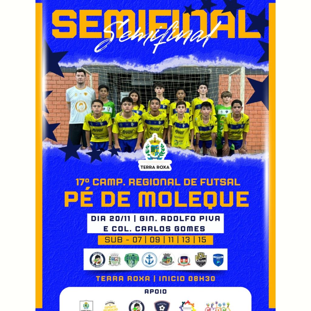 Semifinal do 17º Campeonato Regional de Futsal Pé de Moleque promete emoção!

A AVETRA, em parceria com o Departamento de Esporte e Recreação e a Pref