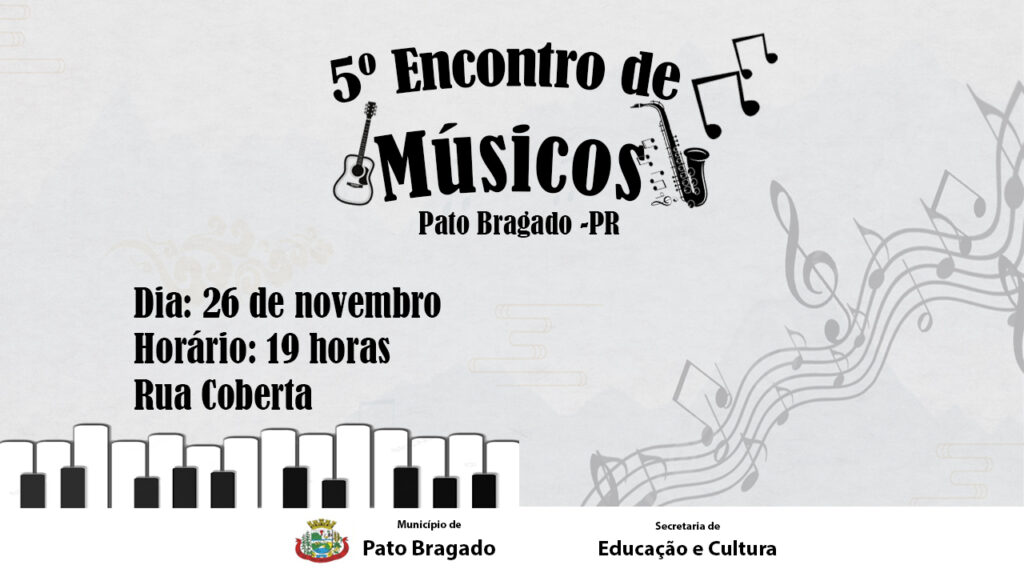 Na próxima terça-feira (26), a população de Pato Bragado está convidada a participar de uma noite de muita música, com vários estilos musicais. 

Conv