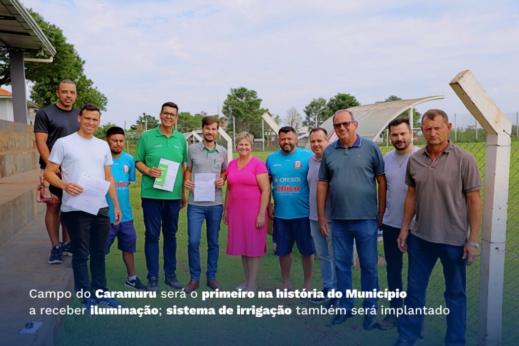 #HISTÓRICO  Campo do Caramuru será o primeiro na história do Município a receber iluminação; sistema de irrigação também será implantado

Na manhã des