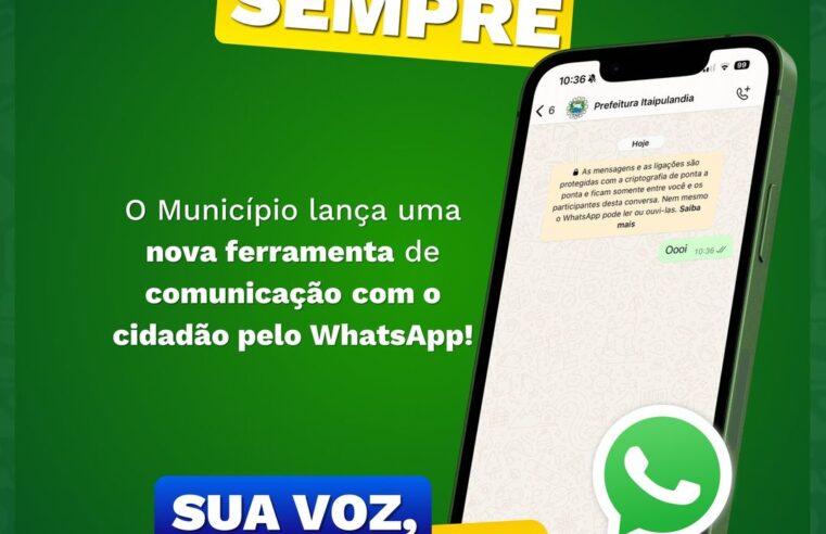 Chatbot Itaipulândia no WhatsApp facilita sua vida agora