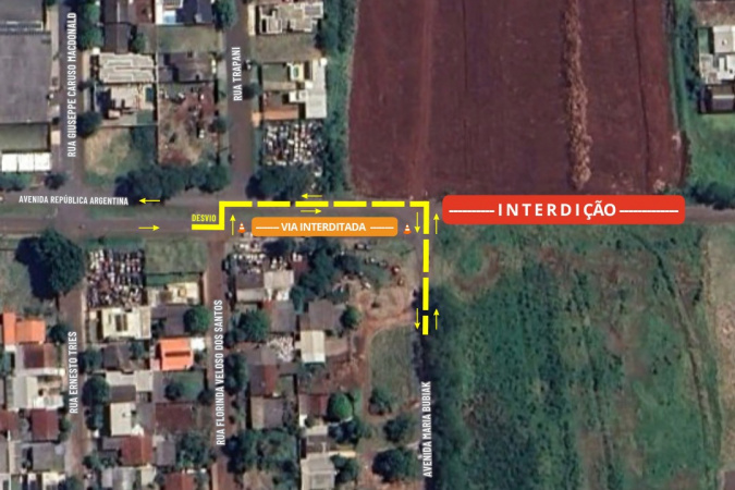 Interdição na Avenida República Argentina afeta Foz neste sábado