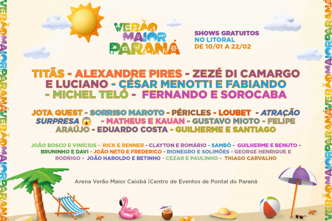 Verão Maior Paraná 2024/2025 terá 33 shows gratuitos no litoral