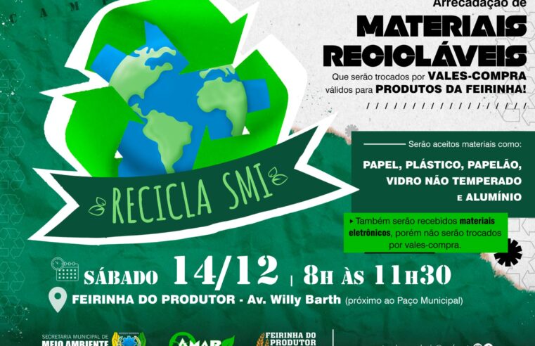 Recicla SMI: Troque recicláveis por vale-compras neste sábado ♻️