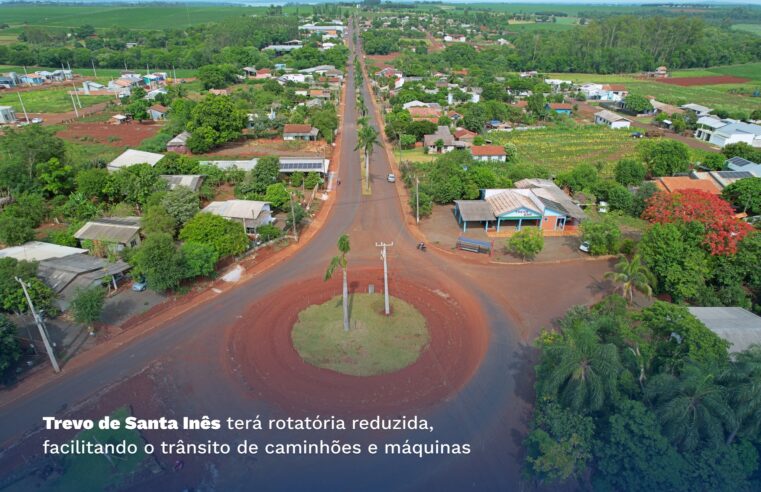 Obra na rotatória de Santa Inês melhora trânsito em Itaipulândia