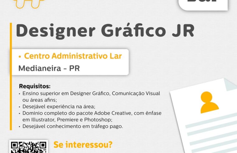 Vaga para designer gráfico em Medianeira inscreva-se já