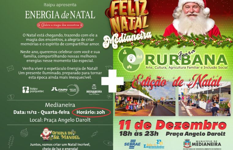 Espetáculo Energia de Natal encanta Medianeira nesta quarta