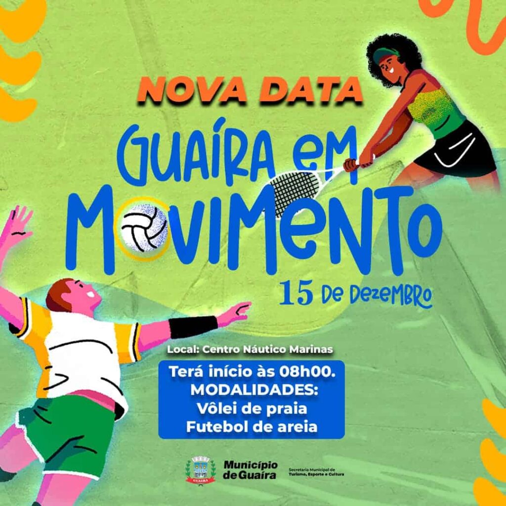 O Município de Guaíra por meio da Diretoria de Esporte da SEMTEC - Secretaria Municipal de Turismo, Esporte e Cultura, convida a todos para participar