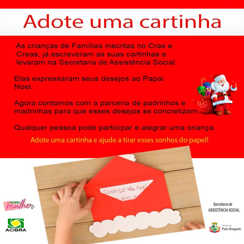 As cartinhas escritas pelas mãos das crianças estão no Cras, cheias de sonhos e desejos. 

Em cada linha, um pedido especial para o Papai Noel e, com
