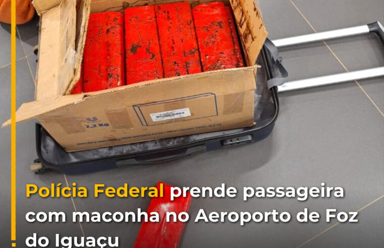 PF prende passageira com maconha no aeroporto de Foz