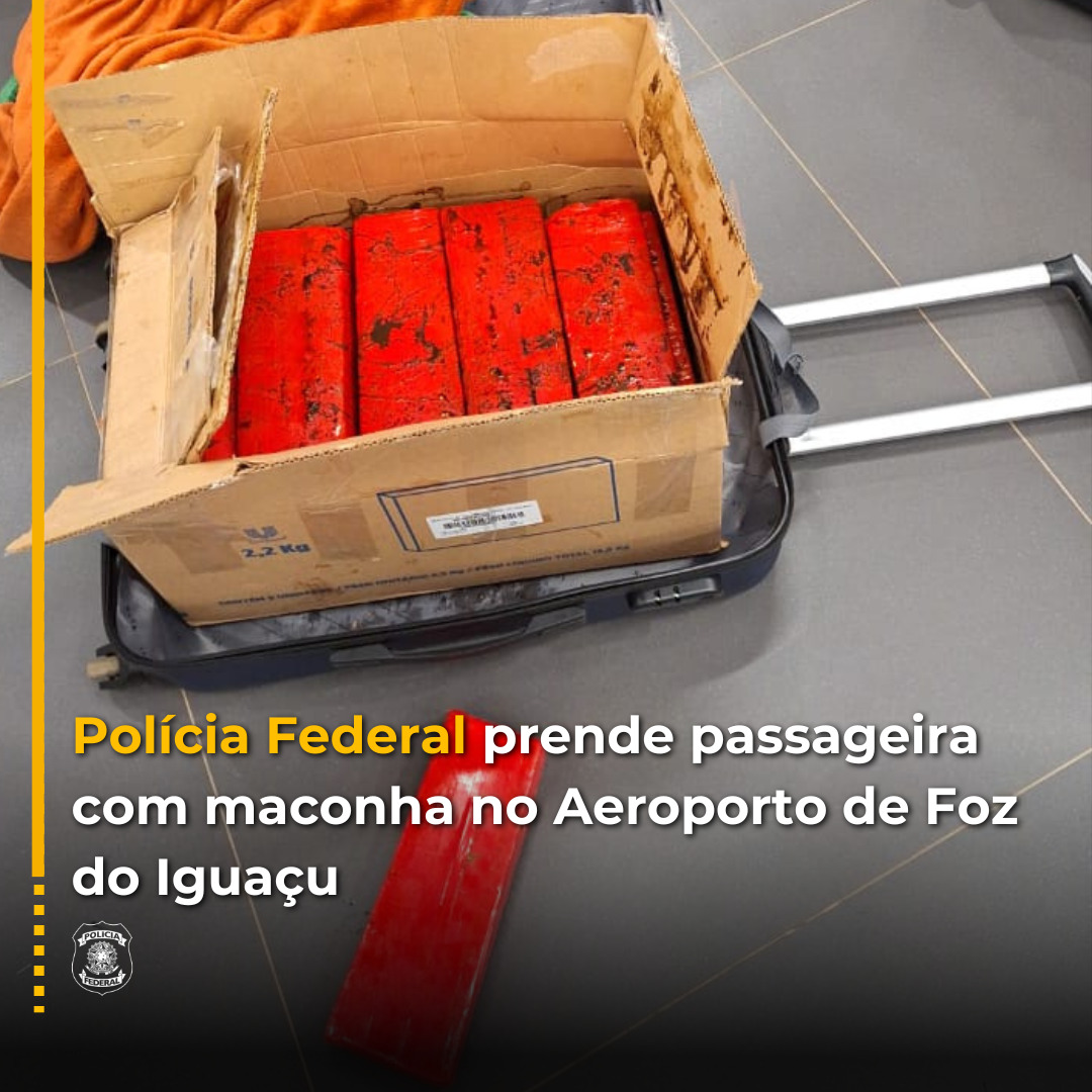 PF prende passageira com maconha no aeroporto de Foz