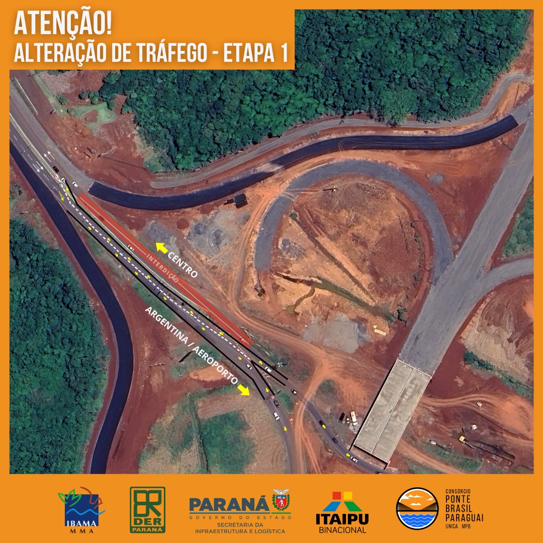 Desvios na Avenida das Cataratas começam dia 17 para obras de nova ponte