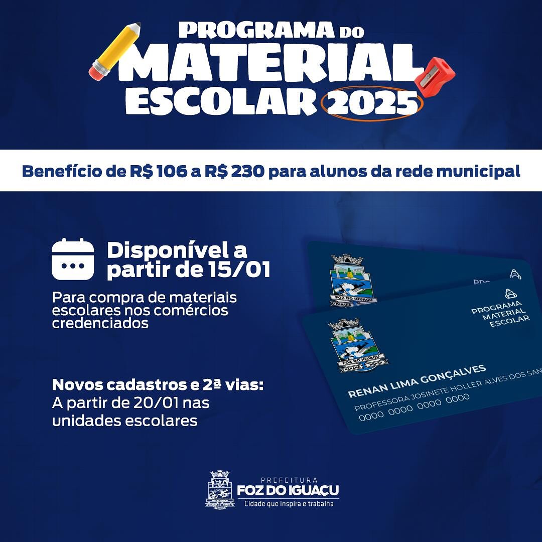 Material Escolar 2025: Retirada começa em 15/01! 📚