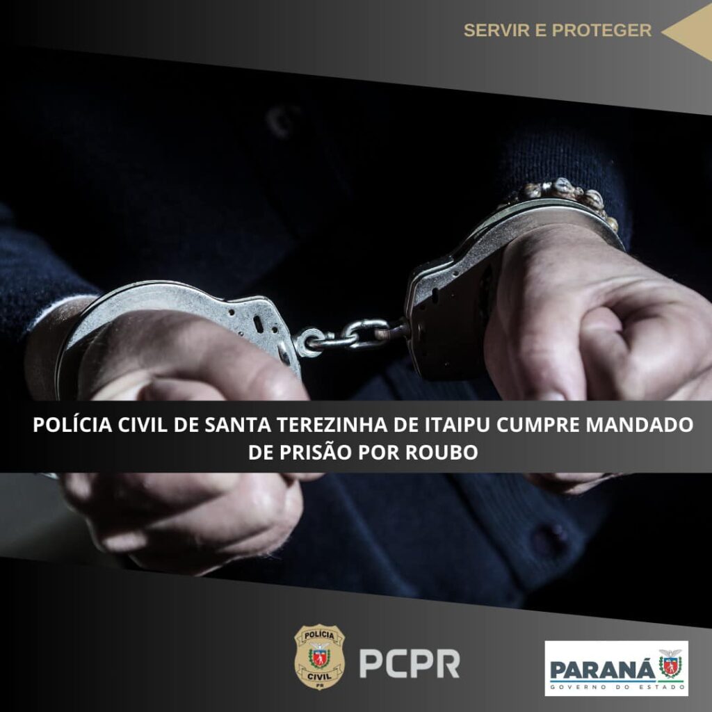 Na manhã de hoje sexta-feira (10/01), policiais civis da Delegacia de Santa Terezinha de Itaipu deram cumprimento a um mandado de prisão contra um hom