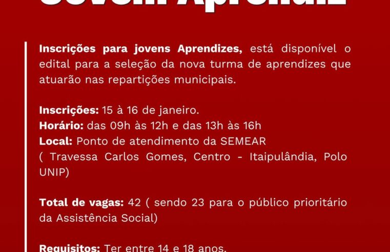 Jovem Aprendiz em Itaipulândia: Inscreva-se já! 🚀