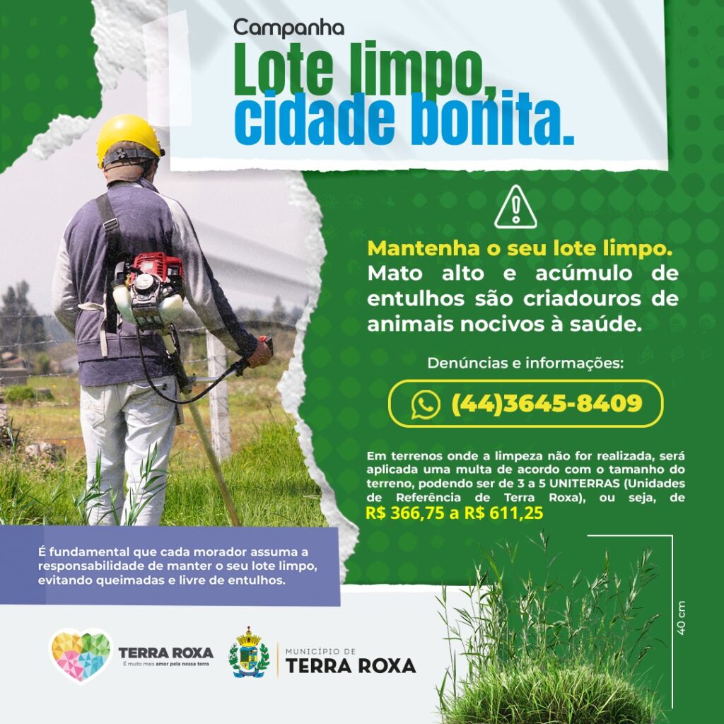 Administração Municipal e Secretaria do Meio Ambiente lançam campanha Lote Limpo, Cidade Bonita

Sem uma poda frequente, o matagal toma conta rapidame