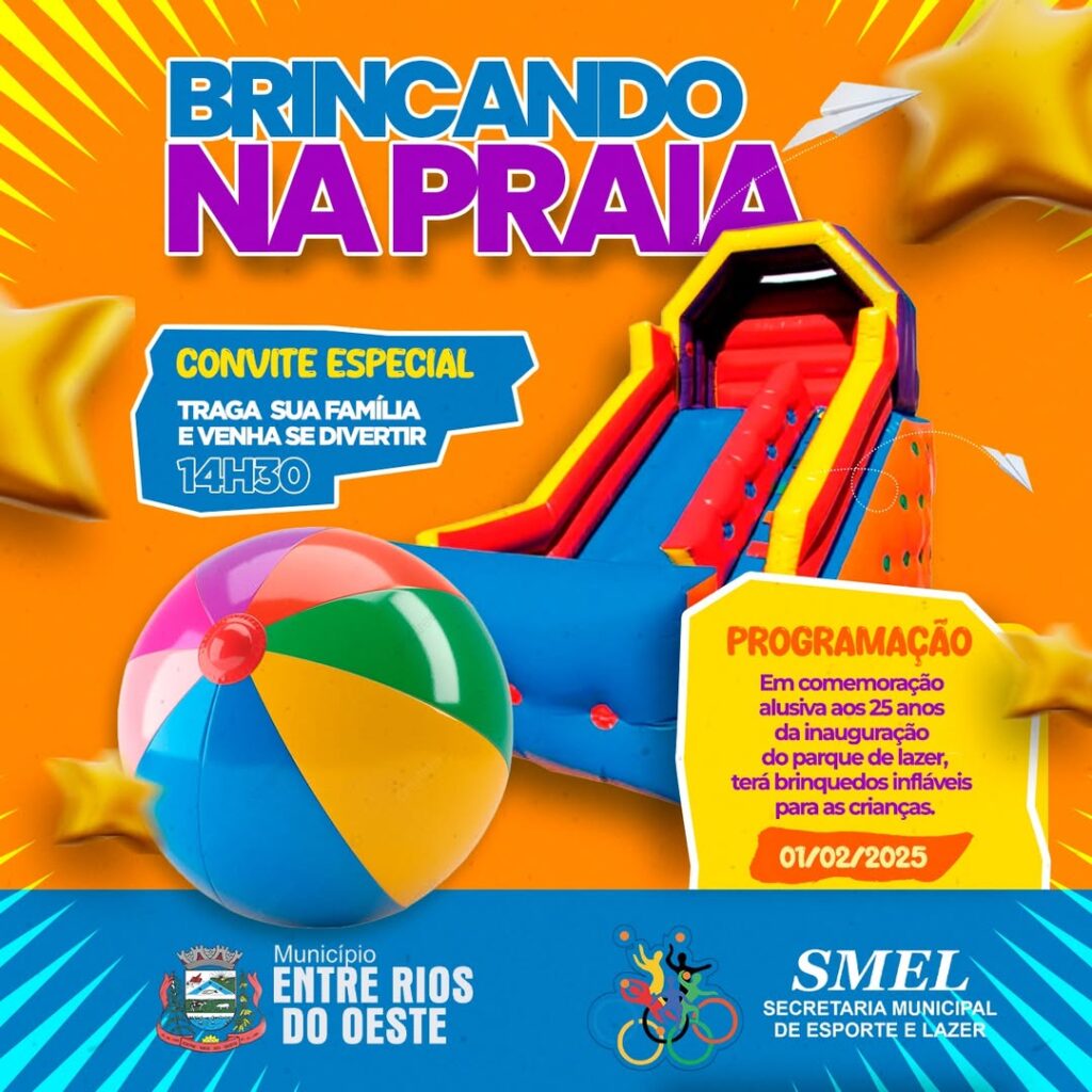 Convite Especial – Brincando na Praia! 

Venha se divertir conosco no evento "Brincando na Praia", uma comemoração especial pelos 25 anos da inaugura
