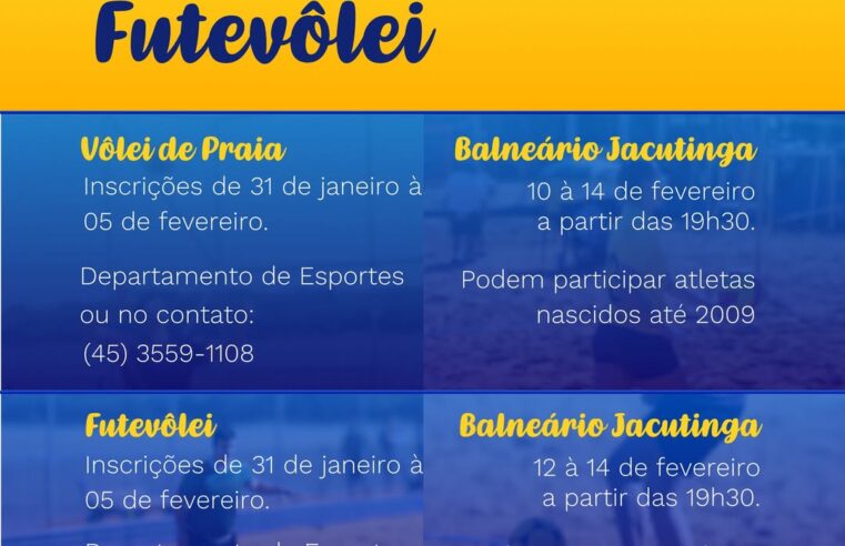 Inscreva-se já para o III Campeonato Municipal de Vôlei de Praia e Futevôlei em Itaipulândia 🏖️