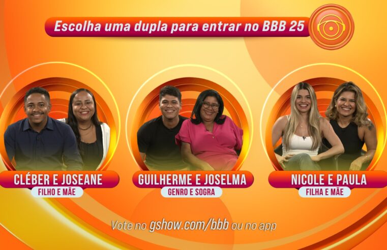 Conheça as duplas que disputam a 12ª vaga do BBB 25 e vote no gshow