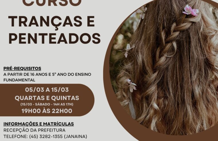 Inscrições Abertas para Curso de Tranças e Penteados 💇‍♀️