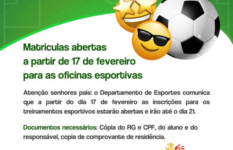 Inscrições Abertas para Oficinas Esportivas em Itapulândia