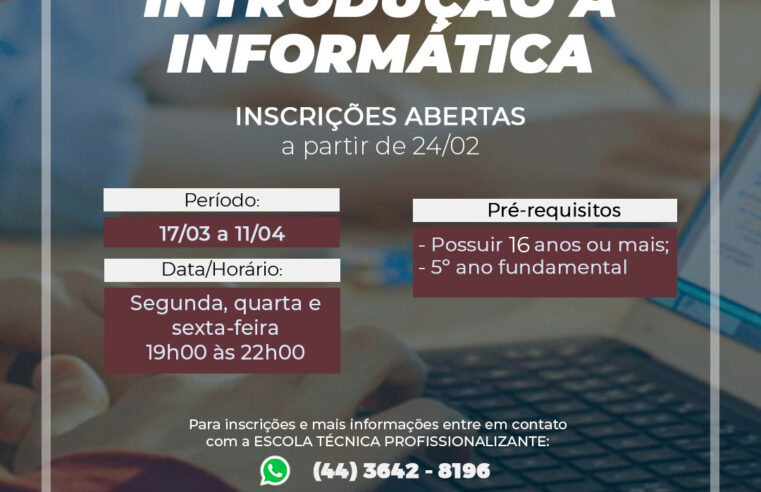 Curso de informática em Guaíra 🖥️ Inscrições abertas!