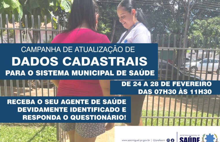 Atualize seus dados de saúde! Equipe fará visitas 📋🏠