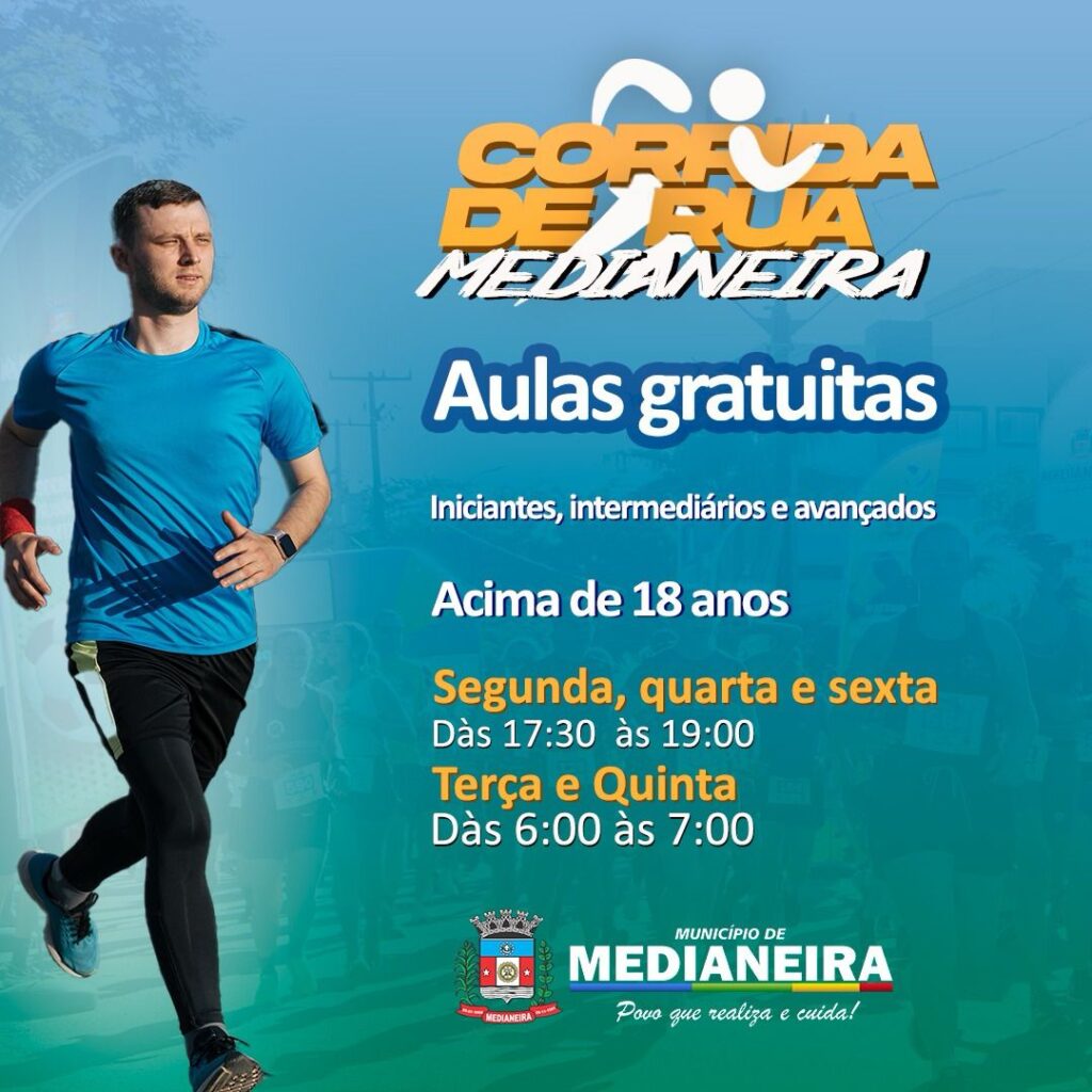 Projeto Corrida de Rua Medianeira inicia as aulas na próxima semana

 Na próxima segunda-feira (24) a Secretaria de Esportes inicia o projeto Corrida