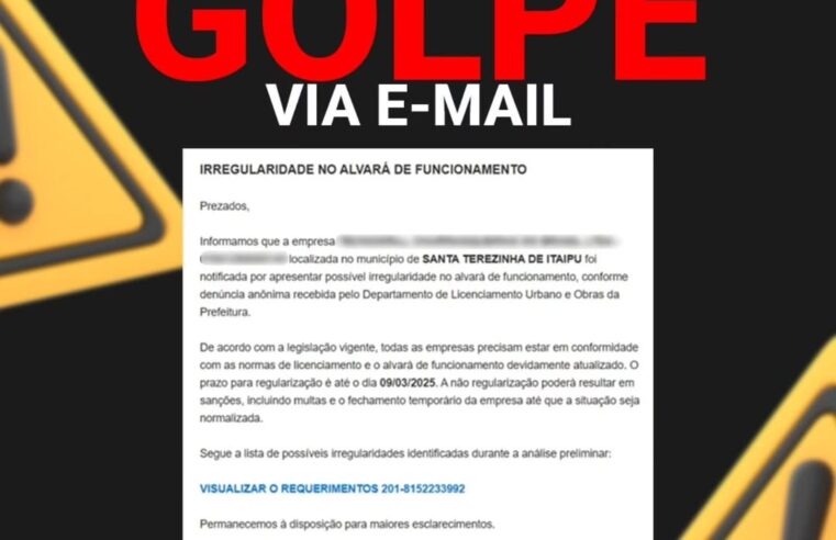 Atenção: Golpe de notificação de alvará em Santa Terezinha! 🚨