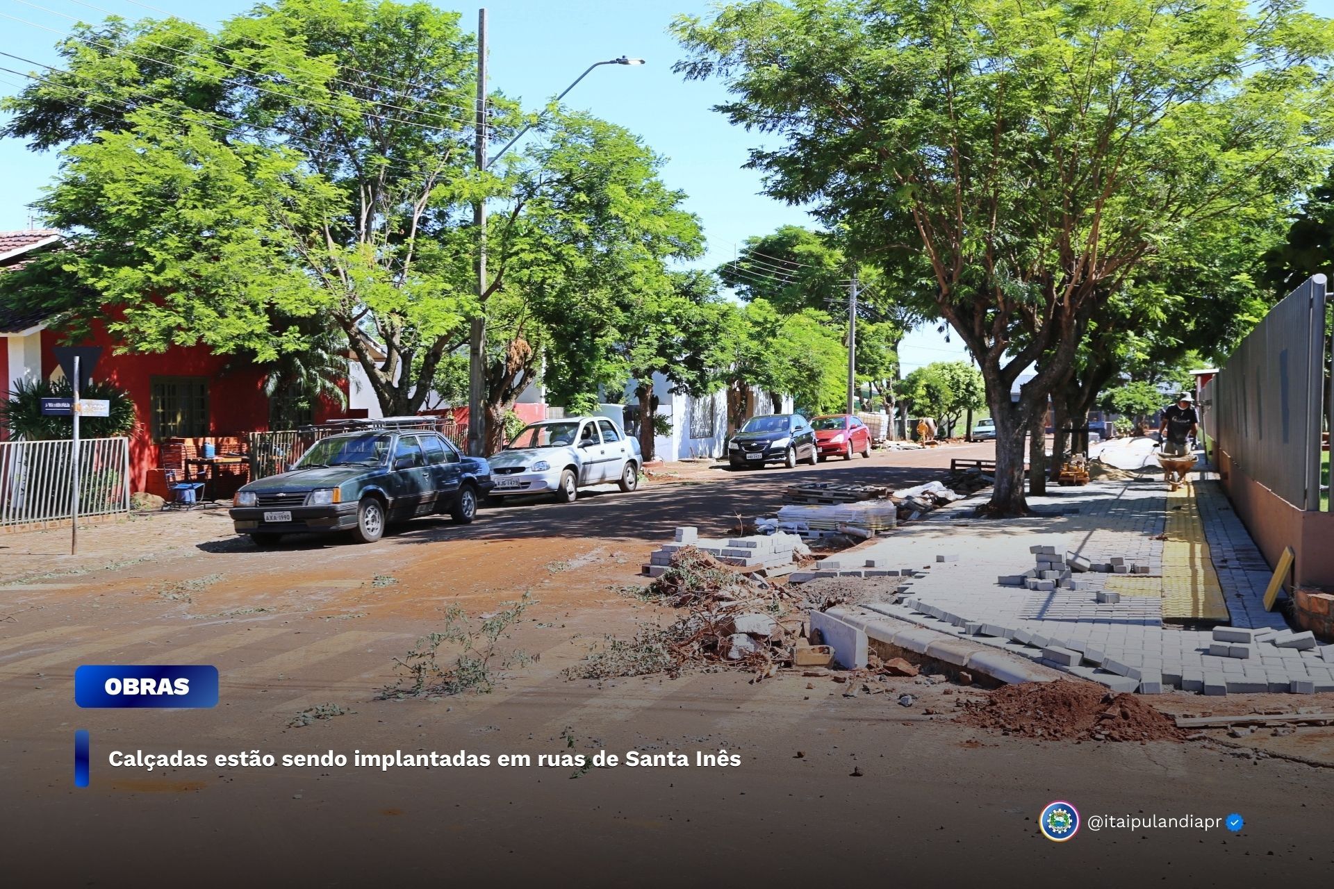 Itaipulândia investe em calçadas de paver para ruas de Santa Inês