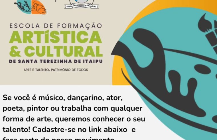 Inscreva-se e mostre seu talento para Santa Terezinha de Itaipu! 🎭🎨