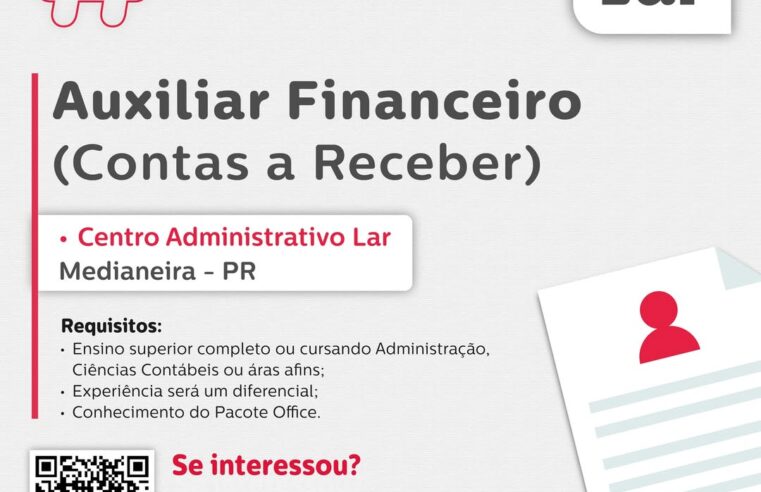 Vaga para Auxiliar Financeiro em Medianeira! Inscreva-se 💼✨