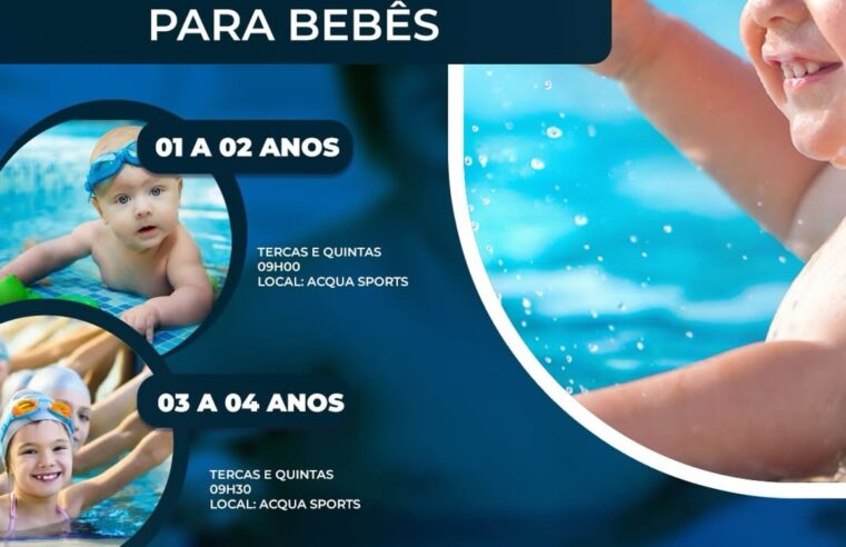 Inscrições abertas para natação para bebês em Guaíra 🏊‍♀️