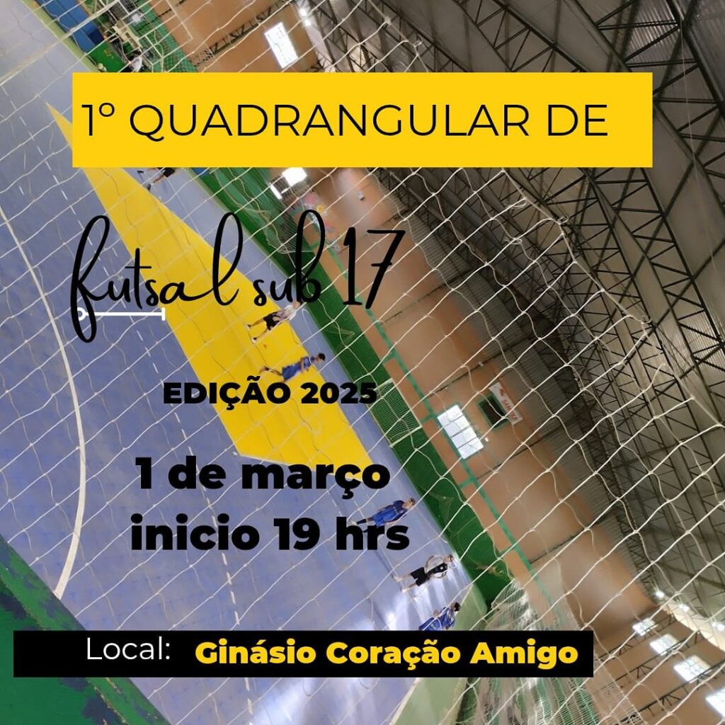 1º Quadrangular Sub-17 de Diamante D’Oeste! 

No dia 1º de março, o Ginásio Coração Amigo será palco de grandes partidas no 1º Quadrangular Sub-17! E
