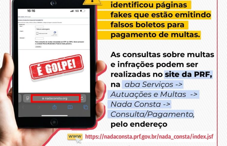 PRF alerta: multas falsas circulam na internet ⚠️🚨