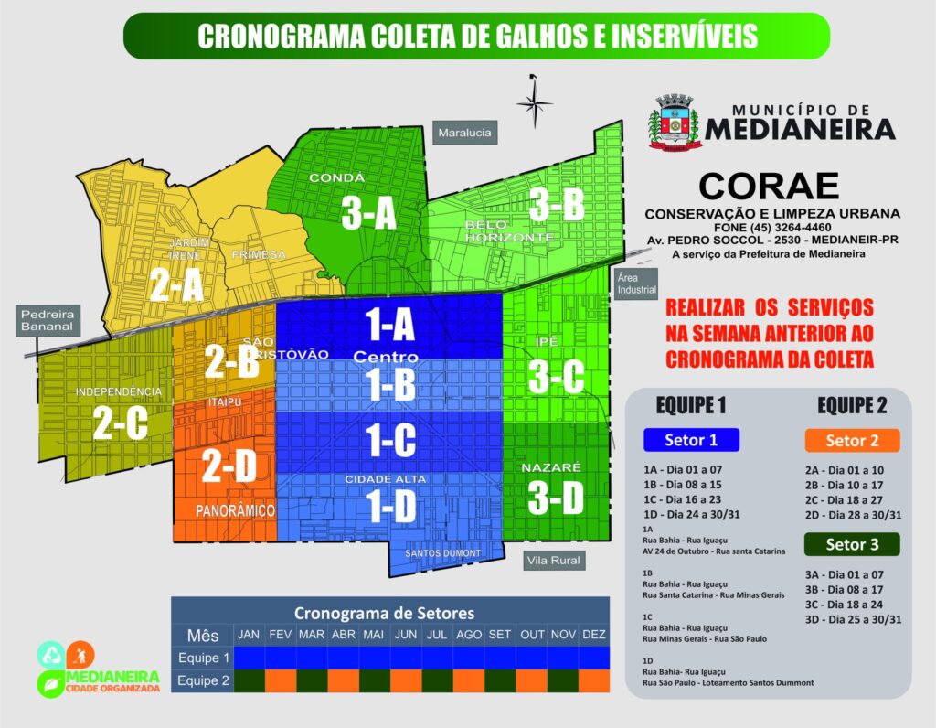 Galhos e inservíveis devem ser depositados somente da data de recolha

 A Prefeitura de Medianeira possui um cronograma de recolhimento de inservívei