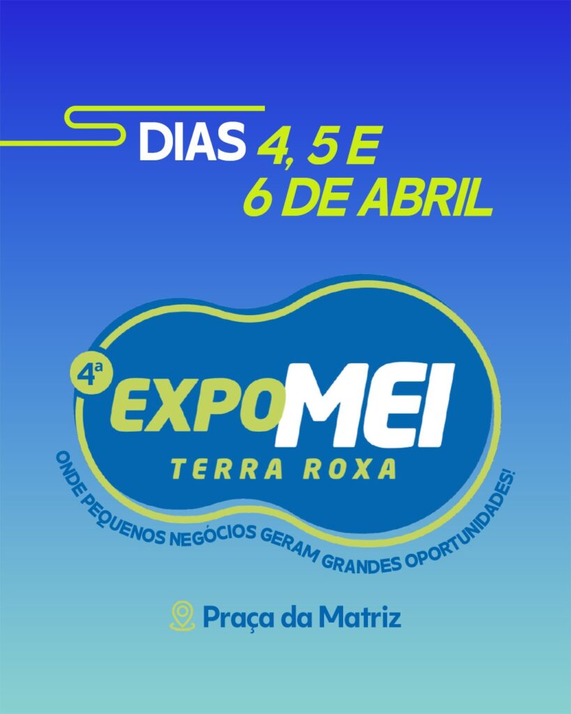 Vem aí a 4ª ExpoMei 2025!

A Administração Municipal de Terra Roxa e a Secretaria Municipal de Desenvolvimento Econômico e Emprego convida a toda popu