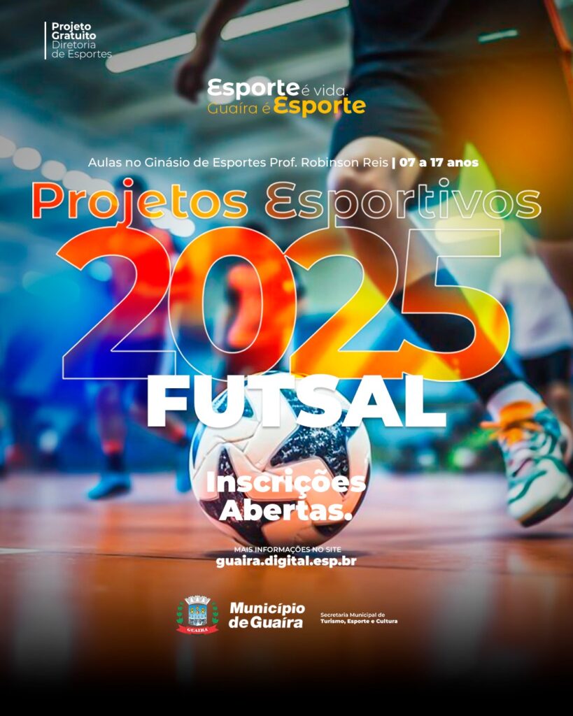 Inscrições abertas para os Projetos Esportivos do Município de Guaíra

O Município de Guaíra por meio da Diretoria de Esportes da Secretaria Municipal