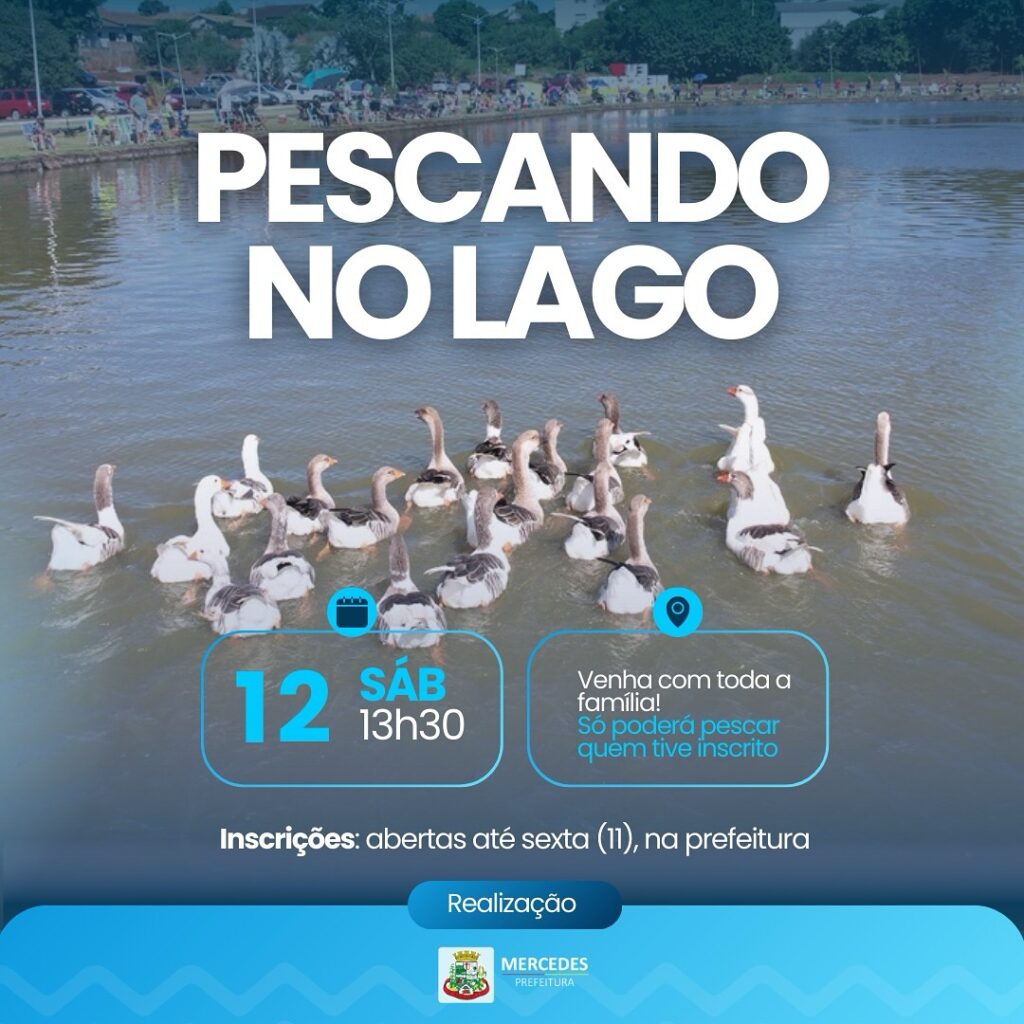 As inscrições para o 5º Pescando no Lago encerram nesta sexta (11)

 Inscreva-se na Prefeitura
 Leve um documento com foto
 Comprove vínculo com Merce