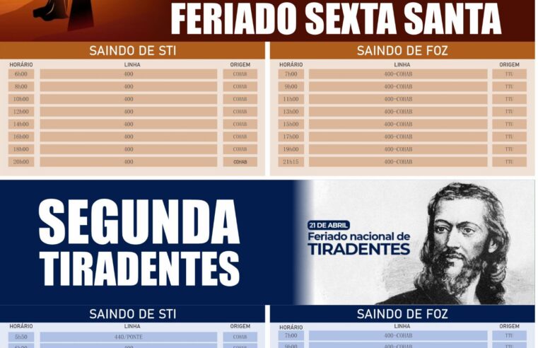 Horários da Viza para os feriados de abril: confira 🚌