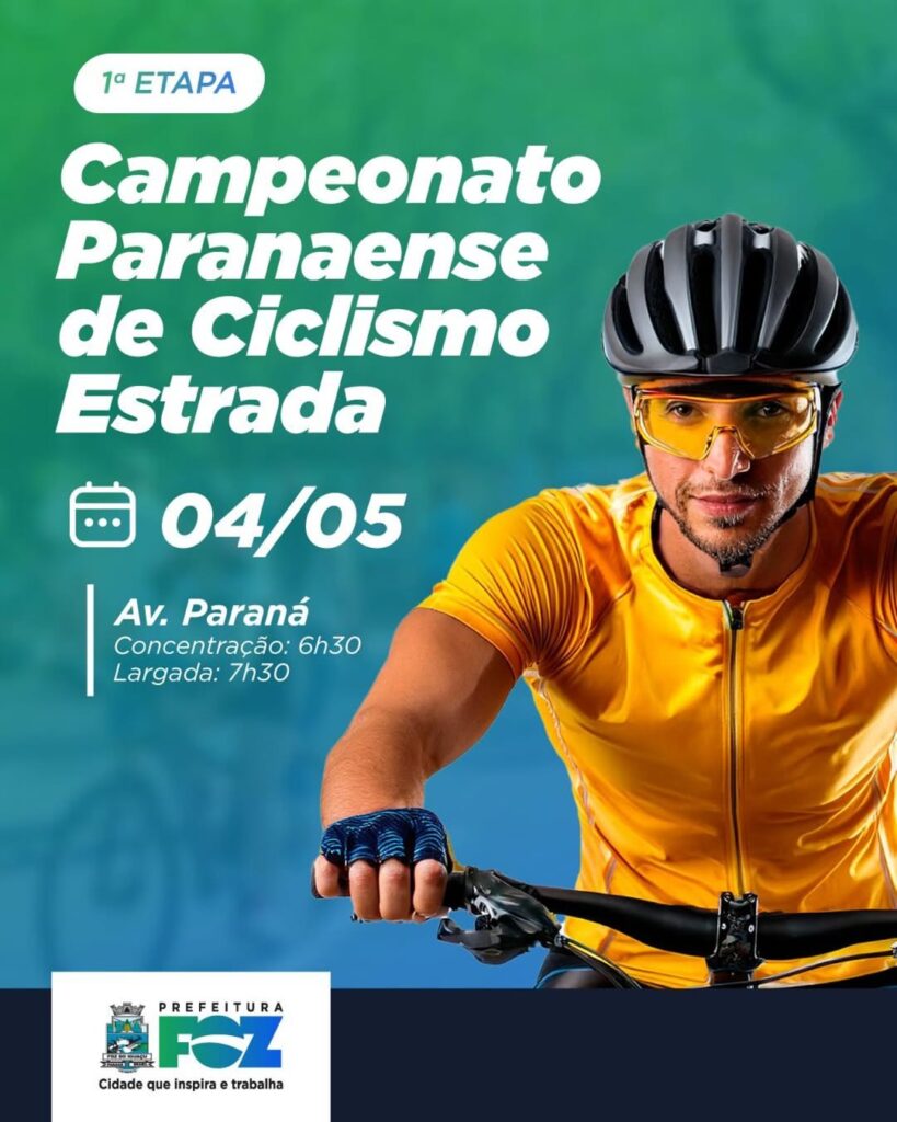 Prepare-se para pedalar! 

Neste Domingo (04/05), acontece a 1ª etapa do Campeonato Paranaense de Ciclismo de Estrada, com concentração às 6h30 e larg
