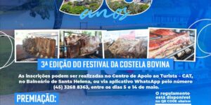 Vem aí o 3º Festival da Costela! 

Já pode anotar na agenda: dia 25 de maio tem festa no Balneário de Santa Helena! As inscrições começam nesta segun