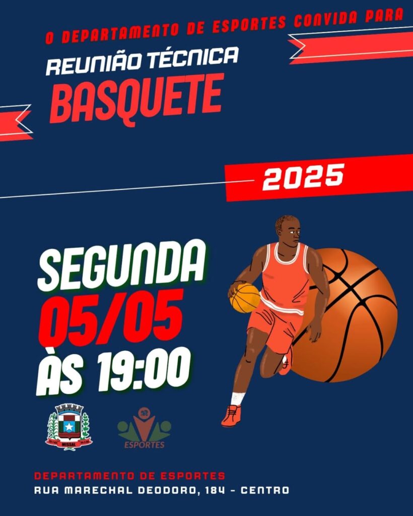 Departamento de Esportes prepara Campeonato Municipal de Basquetebol

Na próxima segunda-feira, 05 de maio, ocorre uma importante reunião técnica que