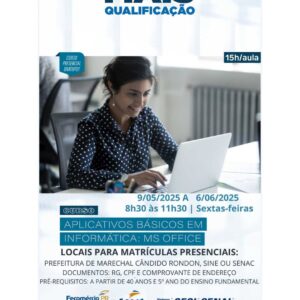 Abertas as inscrições para curso de informática voltado a pessoas com 40 anos ou mais

Estão abertas, a partir desta segunda-feira (5), as inscrições