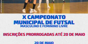Inscrições para o X Campeonato Municipal de Futsal são prorrogadas

As inscrições para o X Campeonato Municipal de Futsal foram prorrogadas até o dia